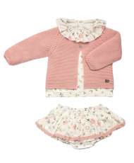 Conjunto Chaqueta Niña Falda Flores-Juliana