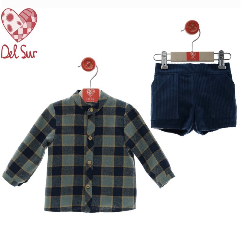 Conjunto Bebe niño pantalón corto "Familia Ganchillo"-Del Sur
