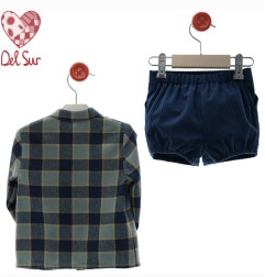 Conjunto Bebe niño pantalón corto "Familia Ganchillo"-Del Sur