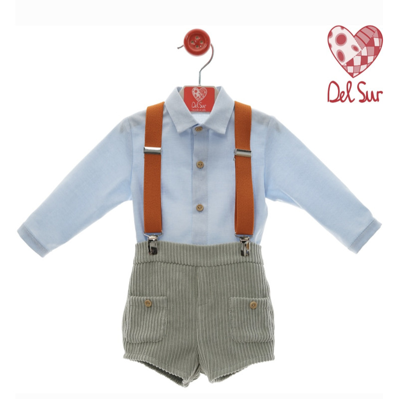 Conjunto Bebe pantalón corto con tirantes "Familia Bordados"-Del Sur
