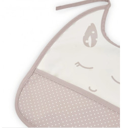 Babero impermeable con estampado de carita y bolsillo recoge-migas-Tuc Tuc