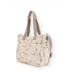 Bolso maternal con estampado de jirafas en tonos neutros-Tuc Tuc