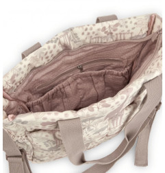 Bolso maternal con estampado de jirafas en tonos neutros-Tuc Tuc