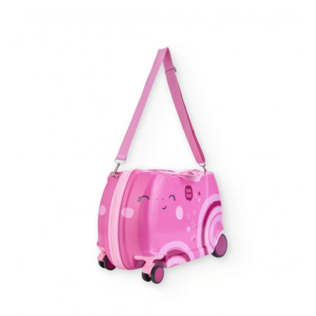 Maleta infantil rígida con diseño rosa arcoíris-Tuc Tuc