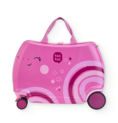 Maleta infantil rígida con diseño rosa arcoíris-Tuc Tuc