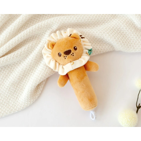 Sonajero peluche león 18cm-Kiokids