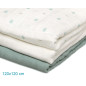 Set 3 muselinas salvia, blanco y estampado 70x70cm-Kiokids