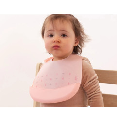 Babero silicona rosa-Kiokids