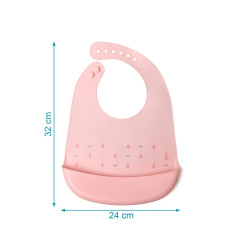 Babero silicona rosa-Kiokids