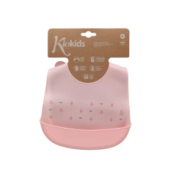 Babero silicona rosa-Kiokids