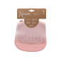 Babero silicona rosa-Kiokids