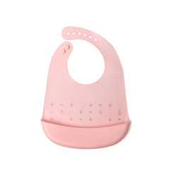 Babero silicona rosa-Kiokids