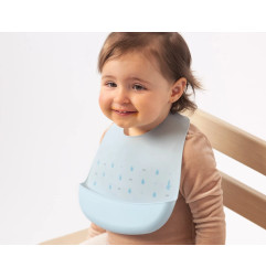 Babero silicona azul-Kiokids