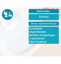 Babero silicona azul-Kiokids