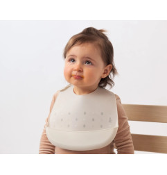 Babero silicona gris-Kiokids