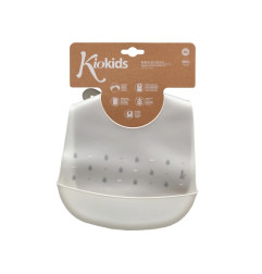 Babero silicona gris-Kiokids