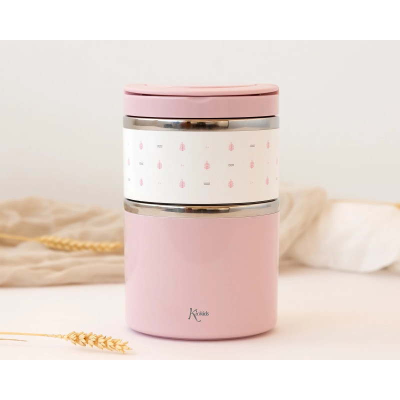 Termo 930 ml acero inoxidable rosa-Kiokids