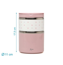 Termo 930 ml acero inoxidable rosa-Kiokids