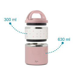Termo 930 ml acero inoxidable rosa-Kiokids