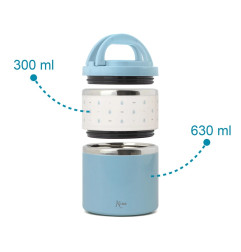 Termo 930 ml acero inoxidable azul-Kiokids