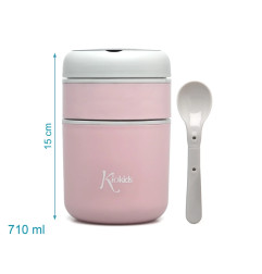 Termo 710ml acero inoxidable rosa-Kiokids