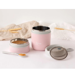 Termo 710ml acero inoxidable rosa-Kiokids