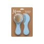 Set de peine y cepillo de cerdas naturales azul-Kiokids