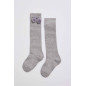 Calcetines largos pompones gris-Ysabel Mora