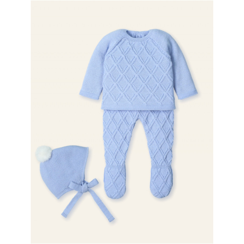 Conjunto primera puesta tres piezas con gorrito-Mac Ilusión