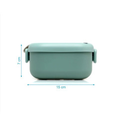 Caja amuerzo salvia con cuchara gris