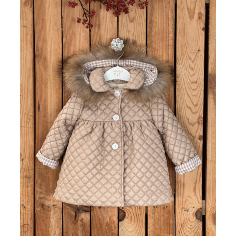 Chaquetón Acolchado PELO NATURAL-Valentina Bebés