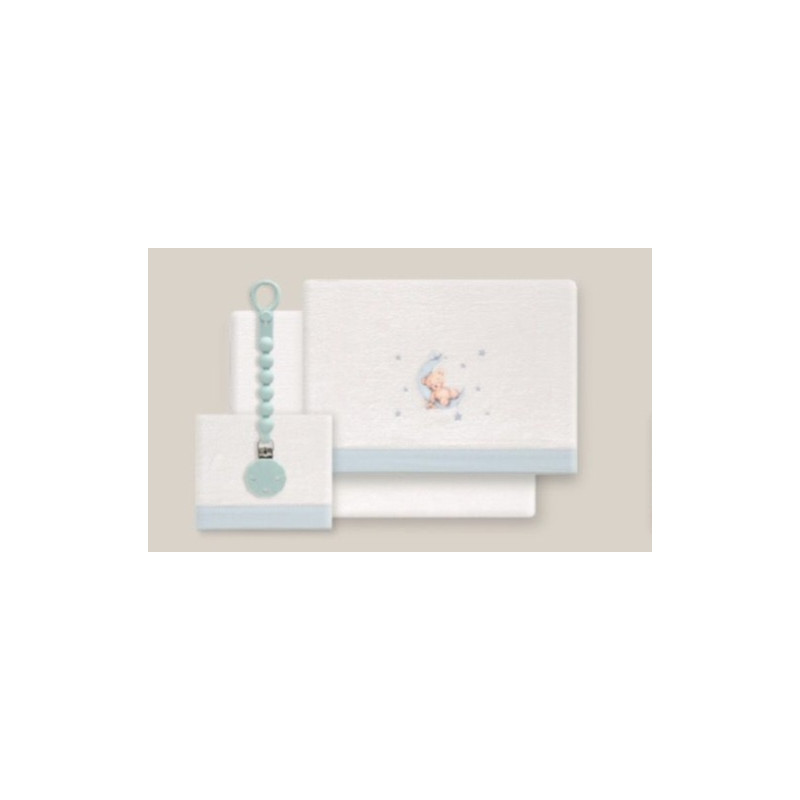 Pack Juego Sabana Cuna Coralina y Chupetero-Interbaby