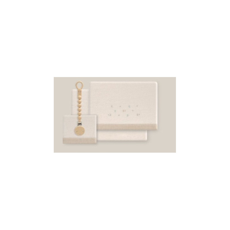 Pack Juego Sabana Cuna Coralina y Chupetero-Interbaby