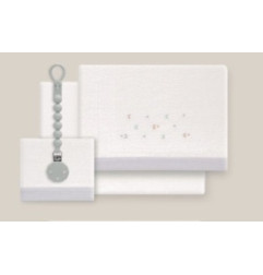 Pack Juego Sabana Cuna Coralina y Chupetero-Interbaby
