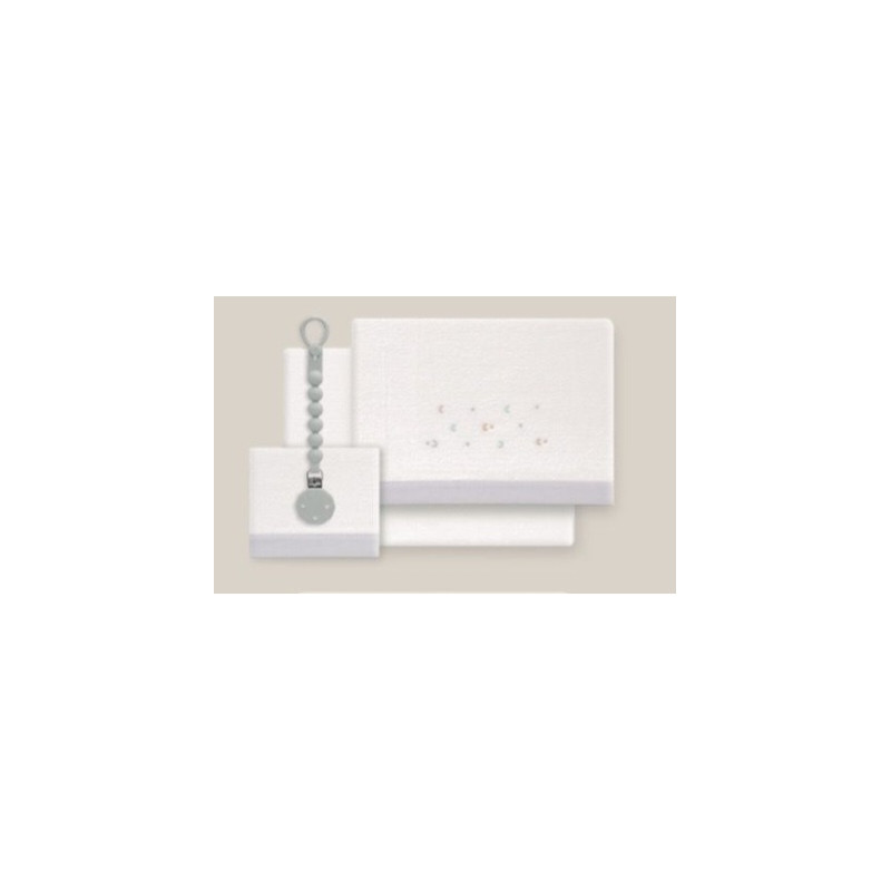 Pack Juego Sabana Cuna Coralina y Chupetero-Interbaby