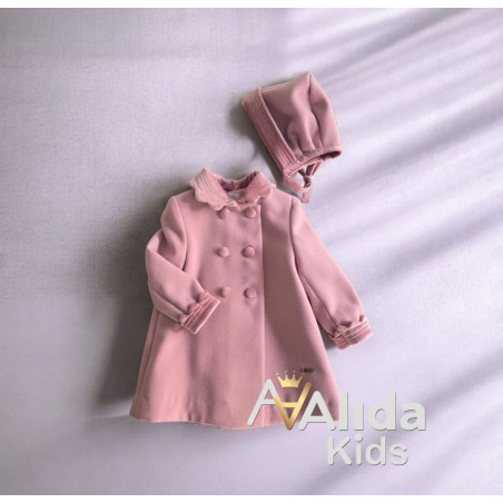 Abrigo Paño con Capota Rosa-BBZ