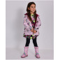 Cazadora impermeable con capucha para niña en rosa con estampado de unicornios-Tuc Tuc