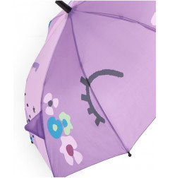 Paraguas de niña color lila con orejitas y estampado floral-Tuc Tuc