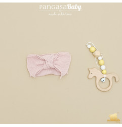 Diadema Elástica Rosa Empolvado-Pangasa Baby