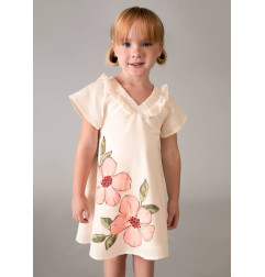 Vestido con lino flores ayo