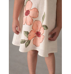 Vestido con lino flores ayo