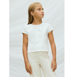 Camiseta con lino chica-Mayoral