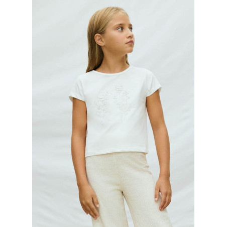 Camiseta con lino chica-Mayoral