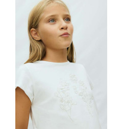 Camiseta con lino chica-Mayoral