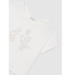 Camiseta con lino chica-Mayoral