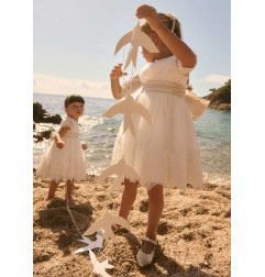 Vestido tul bordado guipur niña-Abel & Lula