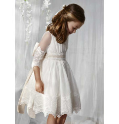 Vestido tul bordado guipur niña-Abel & Lula