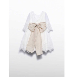Vestido tul bordado guipur niña-Abel & Lula