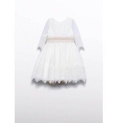Vestido tul bordado guipur niña-Abel & Lula