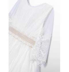 Vestido tul bordado guipur niña-Abel & Lula